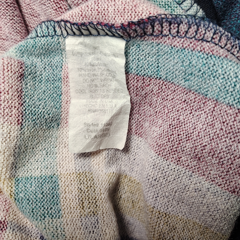 P. S. Kate Colorful Plaid Long Sleeve Top Women's Size Large - Picture 7 of 7